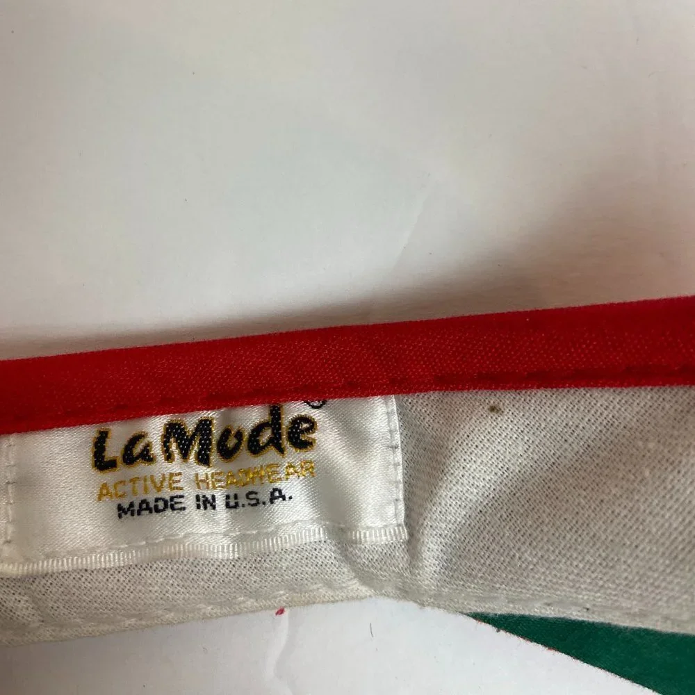 La Mode Visor Hat Sun Cap Red Embroidered lions